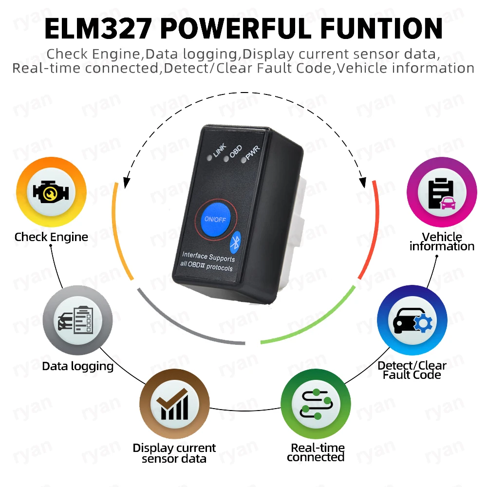 Top ELM327 Bluetooth 4.0 For Android OBD 2 OBD2 Scanner ELM 327 Auto Car Diagnostic Tools V2.1 Scan Code Reader OBDII