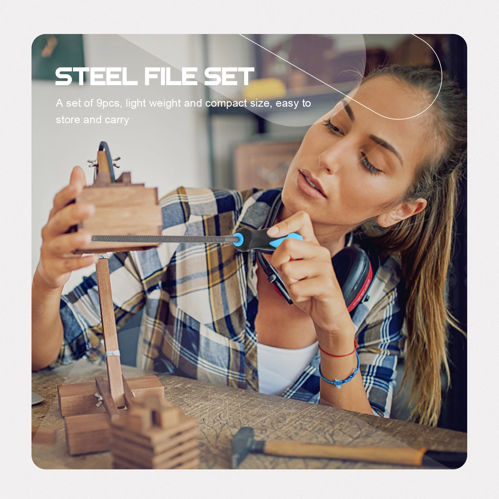 

1Set Steel File Set High Strength Durable Files Wood Carving Stone Shaping Polishing Metal Hand Tools Steel File Set