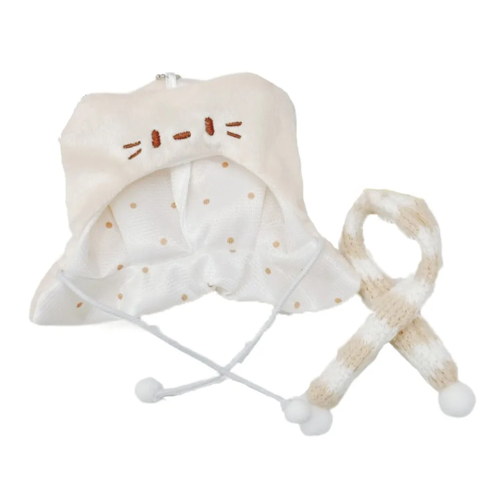 

Kitten Cloak 10cm Cotton Doll Clothes Suit Scarf Doll Clothes Outfit Lovely Cartoon Doll Dress Up Set Doll Accessories