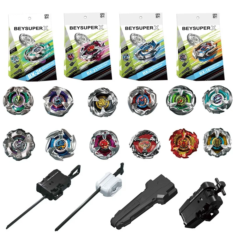 TOPGYRO Metal Battle Spinning Tops Set, Competitive Gyroscope Toy with Different Launcher, Kids Fighting Game Toy for Boys Gift