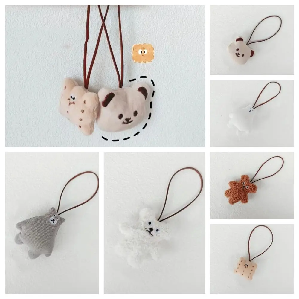 Bolsa de tela colgante de oso de galleta portátil, accesorios de combinación, bolsa de decoración de mochila de taco, dijes de Animal de peluche, cordón de regalo