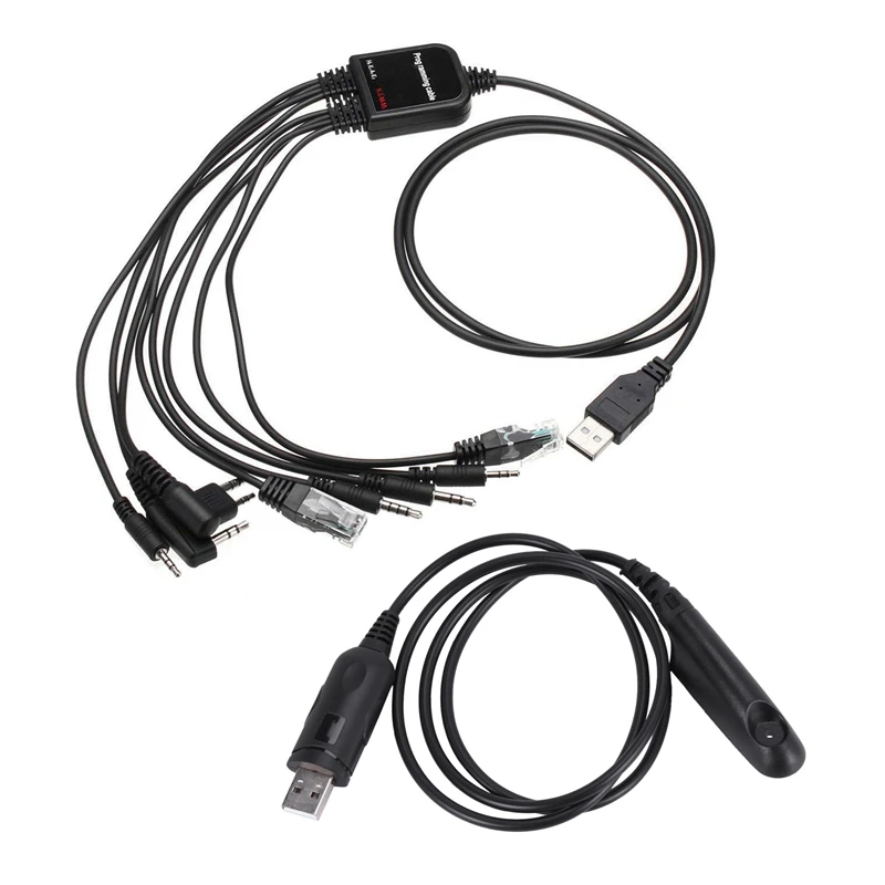 2 Pcs USB Programming Cable for Walkie Talkie for Motorola, A & B