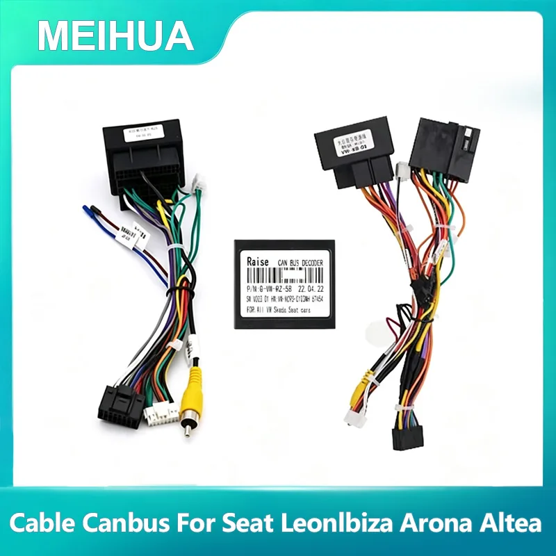 Car 16pin Wiring Harness Adapter Canbus Box Decoder For Seat Leon Ibiza Arona Altea Android Radio Power Cable G-VW-RZ-58