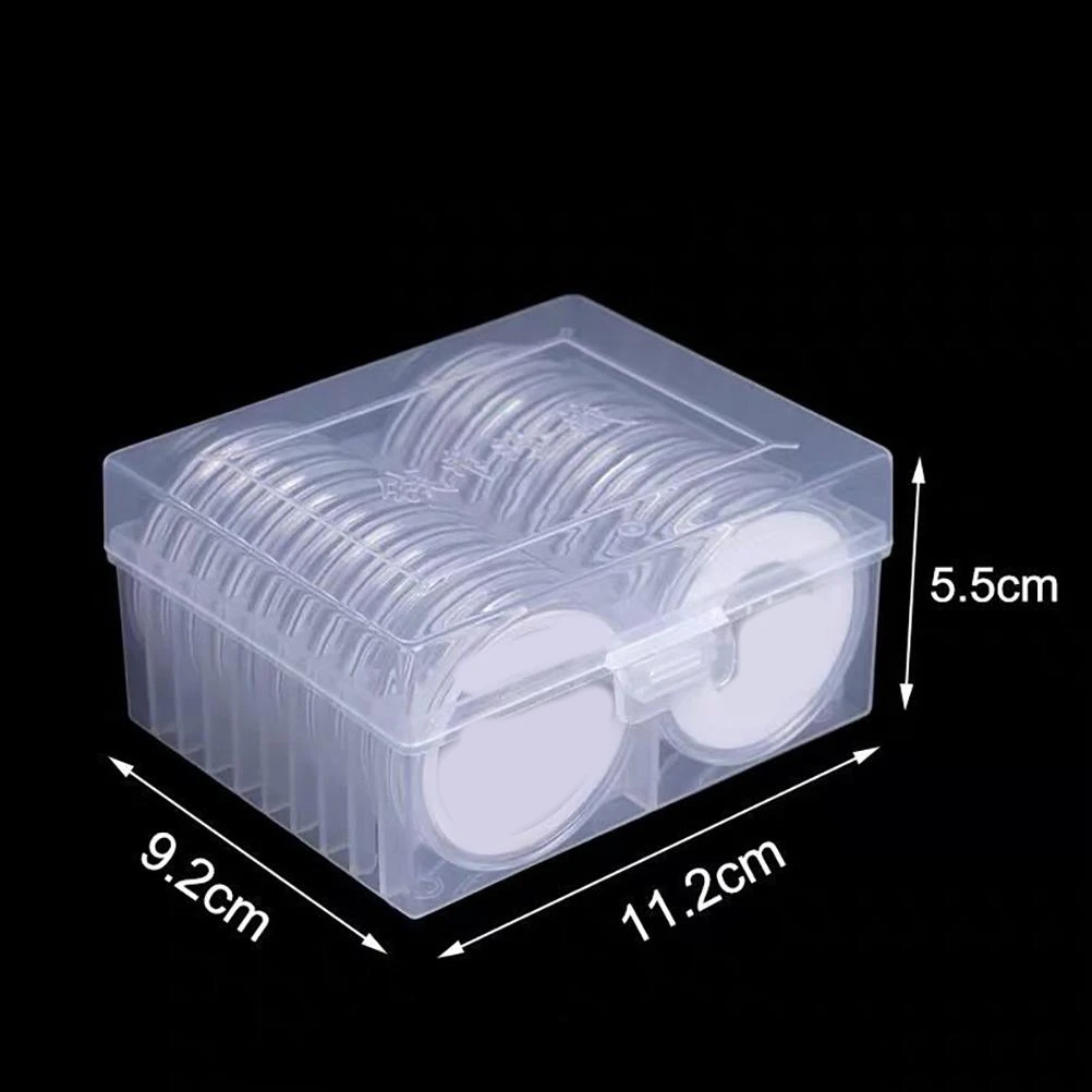 Coin Holder Capsules Round Plastic Clear Coin Container Case for Coins Storage Coin Collection Supplies