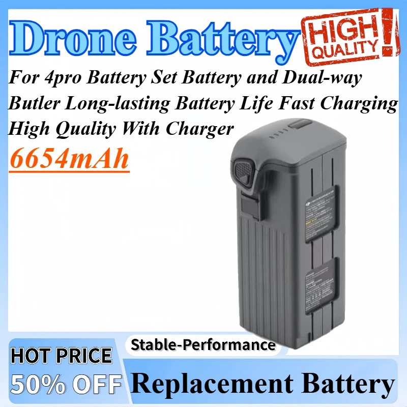 

6654mAh For 4pro Battery Set Battery and Dual-way Butler Long-lasting Battery Life Fast Charging High Quality With Charger
