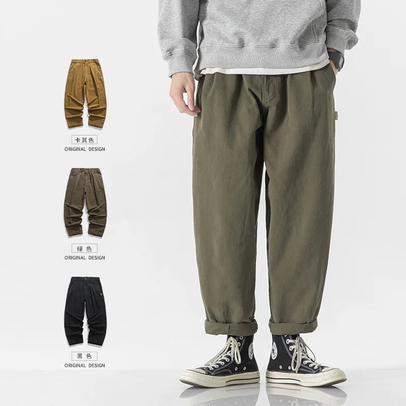 

Confucianism, Mencius and Autumn Japanese Fashion Brand Elastic Waist Casual Pants Tooling Straight Simple Men and Women Cityboy