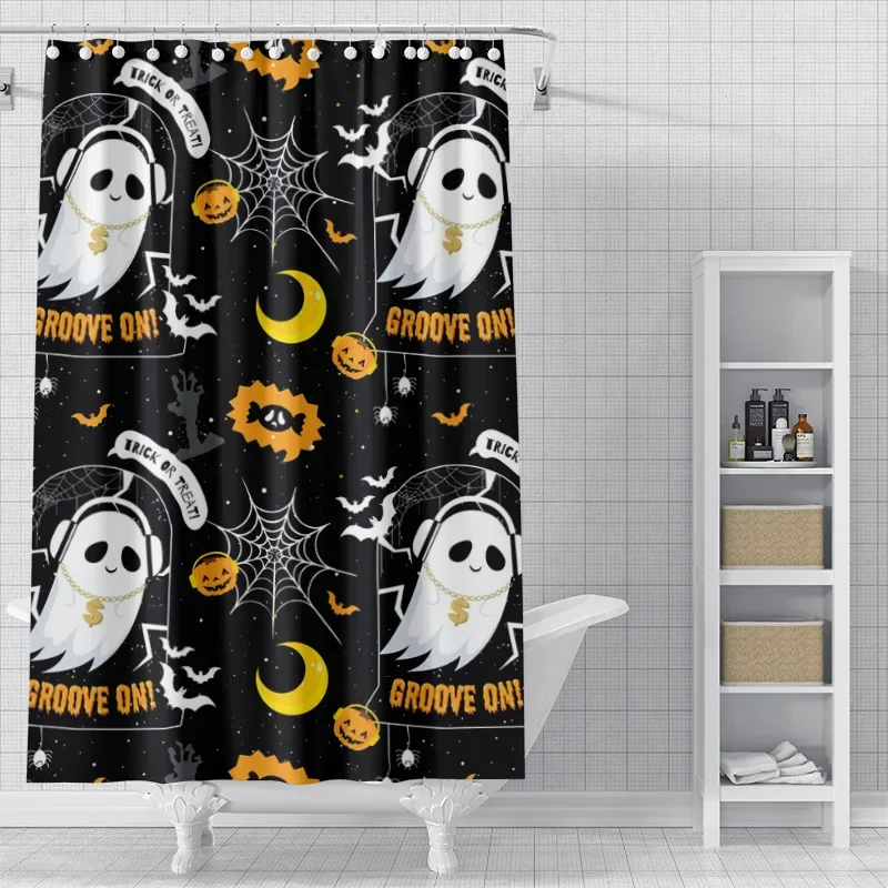 Home decoration shower curtains for bathroom waterproof curtain fabric Modern Nordic style Living Room Halloween Autumn Pumpkin