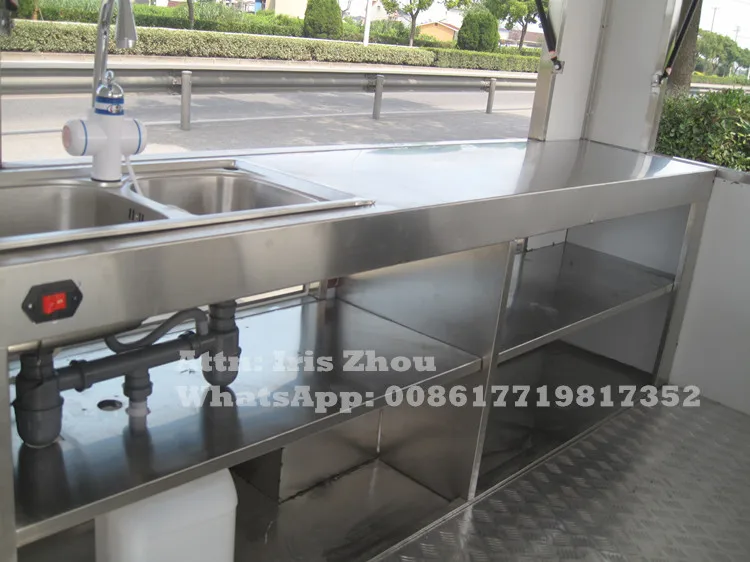 Venda imperdível carrinho de comida móvel com display de propaganda carrinho de comida para reboque de comida para venda