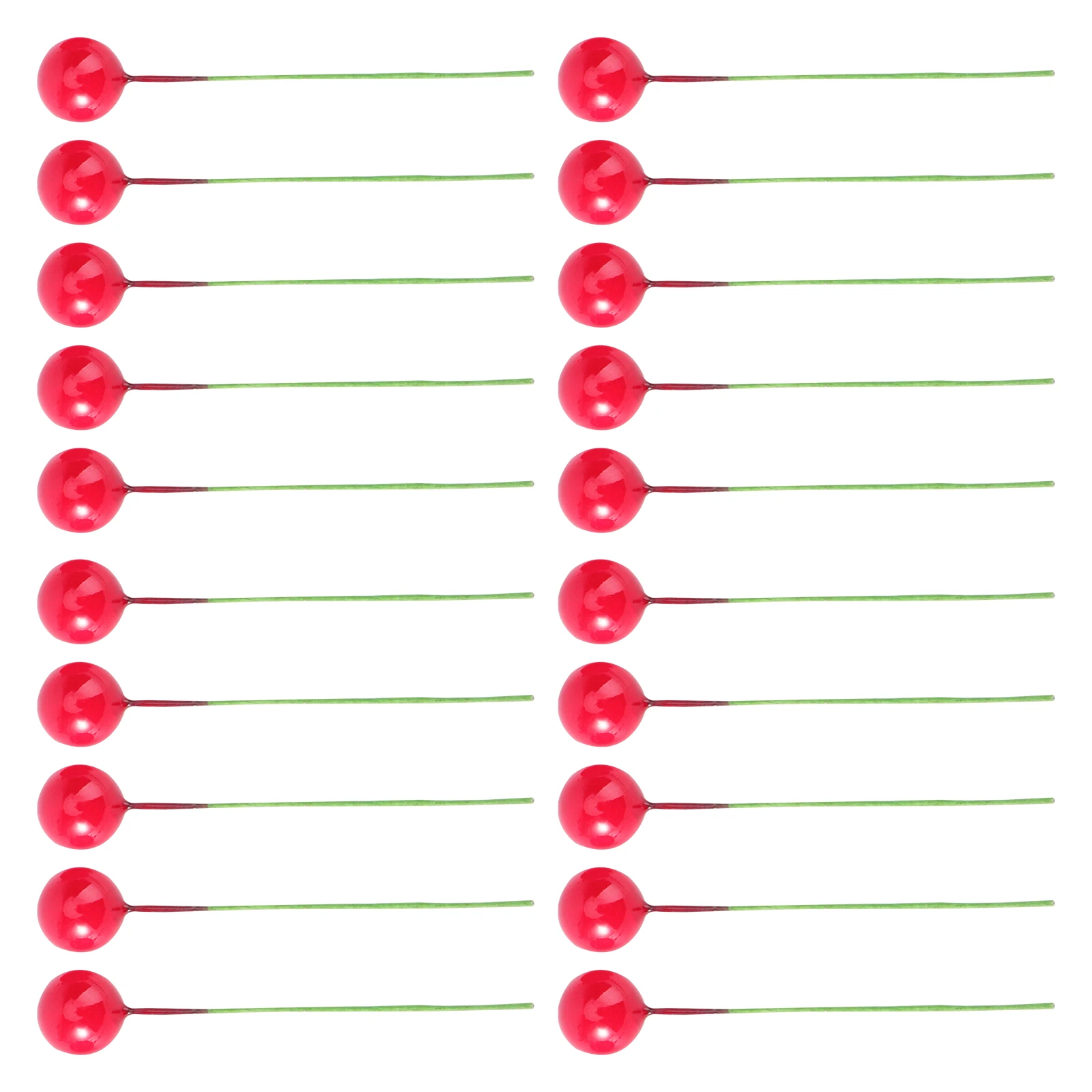 

100pcs 12Mm Christmas Decorative Berries Red Fake Holly Picks Artificial Berry Stems Bendable For Diy Home Wedding Party Decor