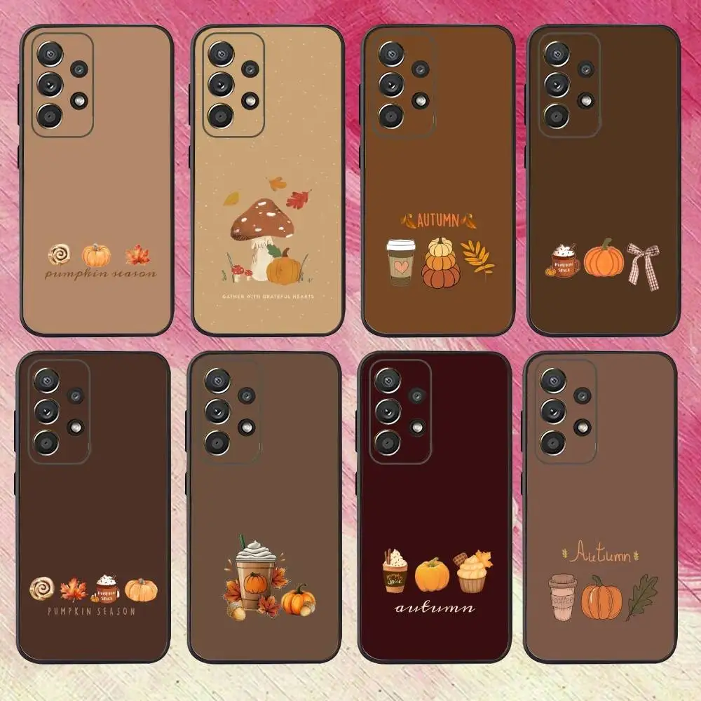 

A-Autumn leaves12 pumpkin Phone Case For Samsung S25,S24,S21,S22,S23,S30,Ultra,S20,Plus,Fe,Lite,Note,10,9,5G Black Cover