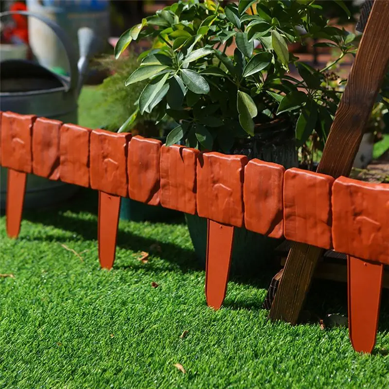 MLGB-40PCS Garden Fence Imitation Stone Plant Support Stake Outdoor Landscape Edging Decorative Border