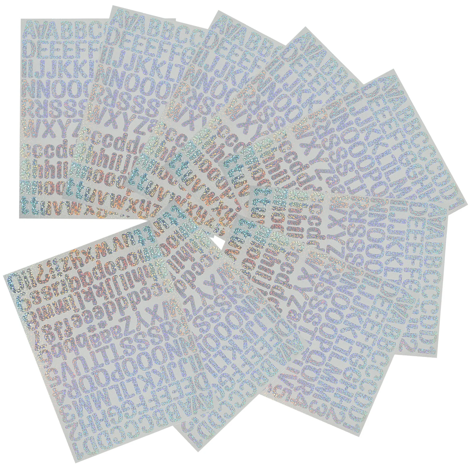 

10 Sheets Waterproof Laser Alphabet Stickers Vinyl Self Adhesive Letter Decals Removable for Indoor Outdoor Craft Home Decor