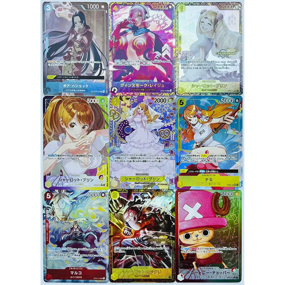 Anime One Piece DIY ACG Charlotte Pudding Nami Sanji Boa Hancock Ace Boy Game Toys Collectible Cards Birthday Gifts Board Game