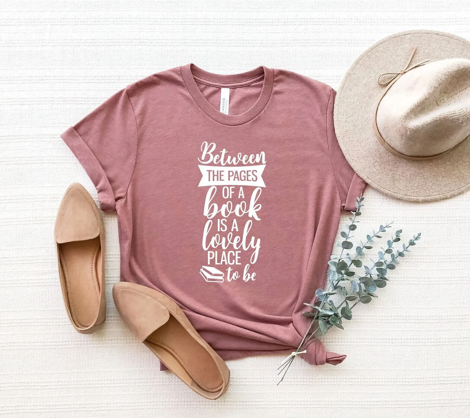 Between The Pages Of A Book Is Lovely Place To Be T Shirt Cute Nerd Lover Funny Quote Librarian