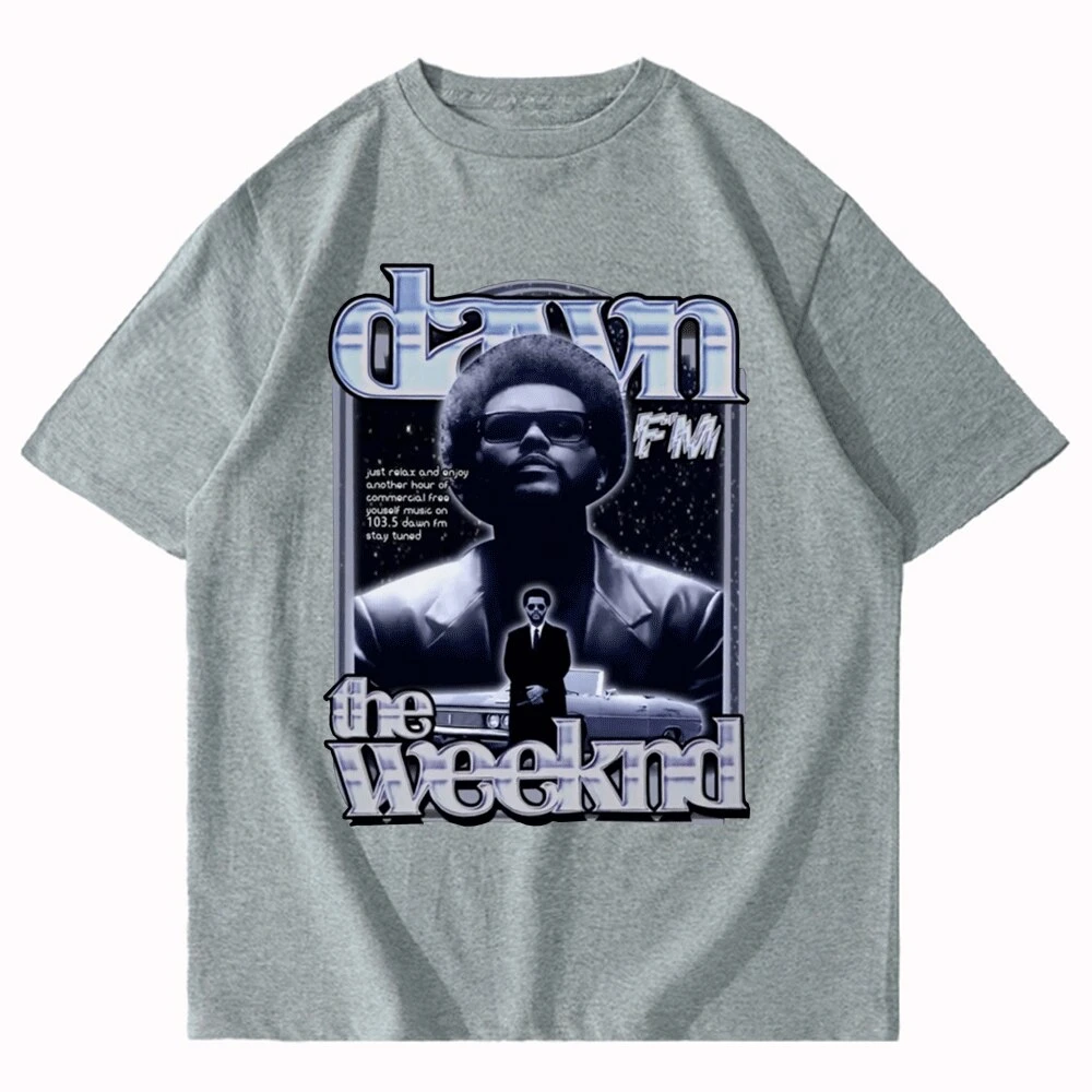 The Weeknd T-shirt The Weekend Tour Merch Dawn Fm Shirt Vintage Cotton 90's Printed T-shirt for Men and Women Selling Well