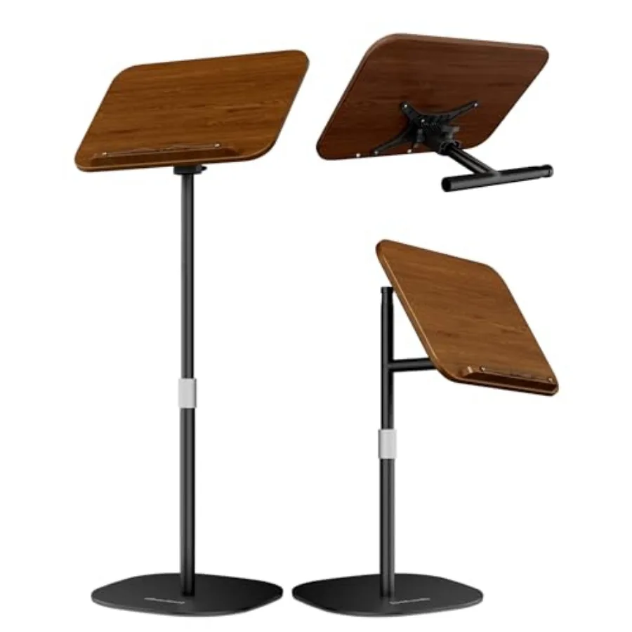 

Подставка для книг 2-в-1: напольная и настольная, регулируемая по высоте от 33 до 63 дюймов, с эластичной поддержкой страниц.