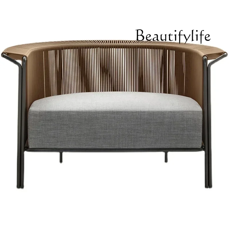 Outdoor sofa balcony open-air leisure coffee table combination outdoor Chinese courtyard rattan sofa chair
