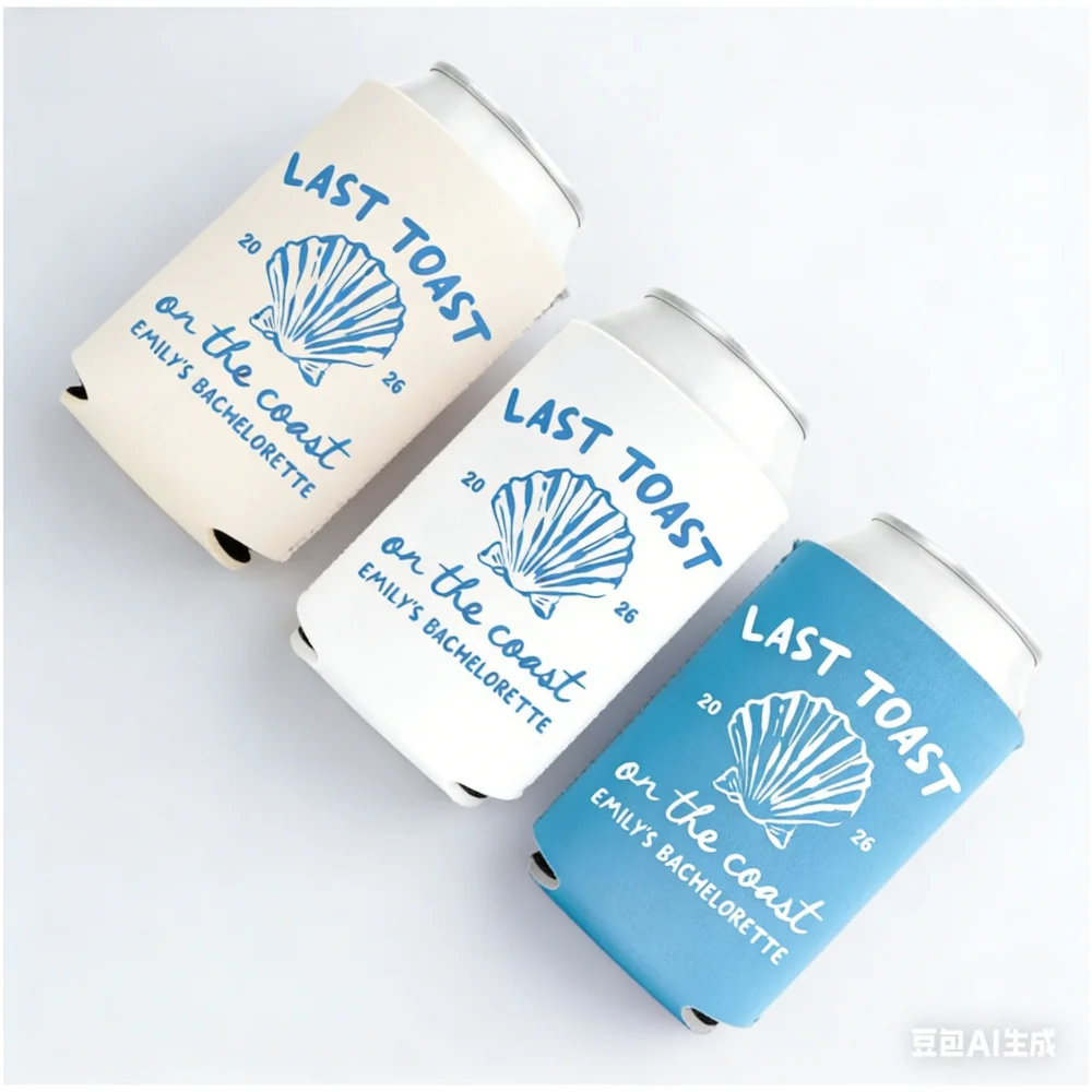 

Персонализированный охладитель для банок Custom Last Toast On The Coast для девичника на пляже, сувениры для девичника на пляже, стандартный и узкий размеры.