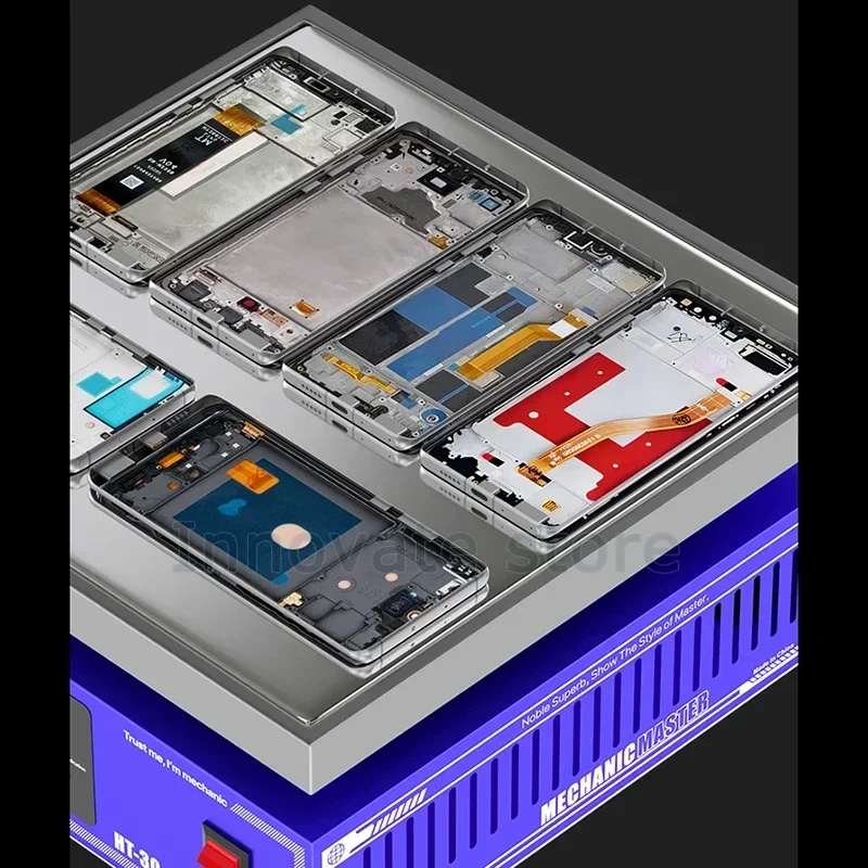 Piattaforma di riscaldamento MECCANICO HT-34 Stazione di riscaldamento termostatico intelligente a doppio display per la rimozione dello schermo Preriscaldatore a strati
