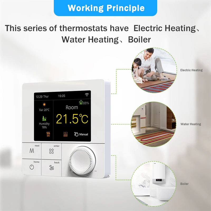 Tuya Wifi Heating Thermostat Smart Thermostat Gas Boiler UnderFloor Heating  Digital Temperature Controller Alexa Google Home