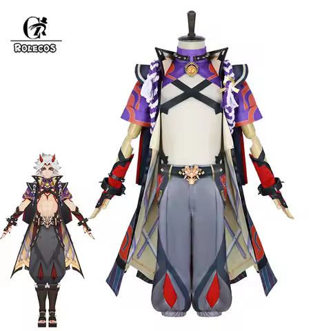 ROLECOS Game Genshin Impact Arataki Itto Cosplay Costume Handsome Cosplay for Men Outfit Costume Halloween Full Set
