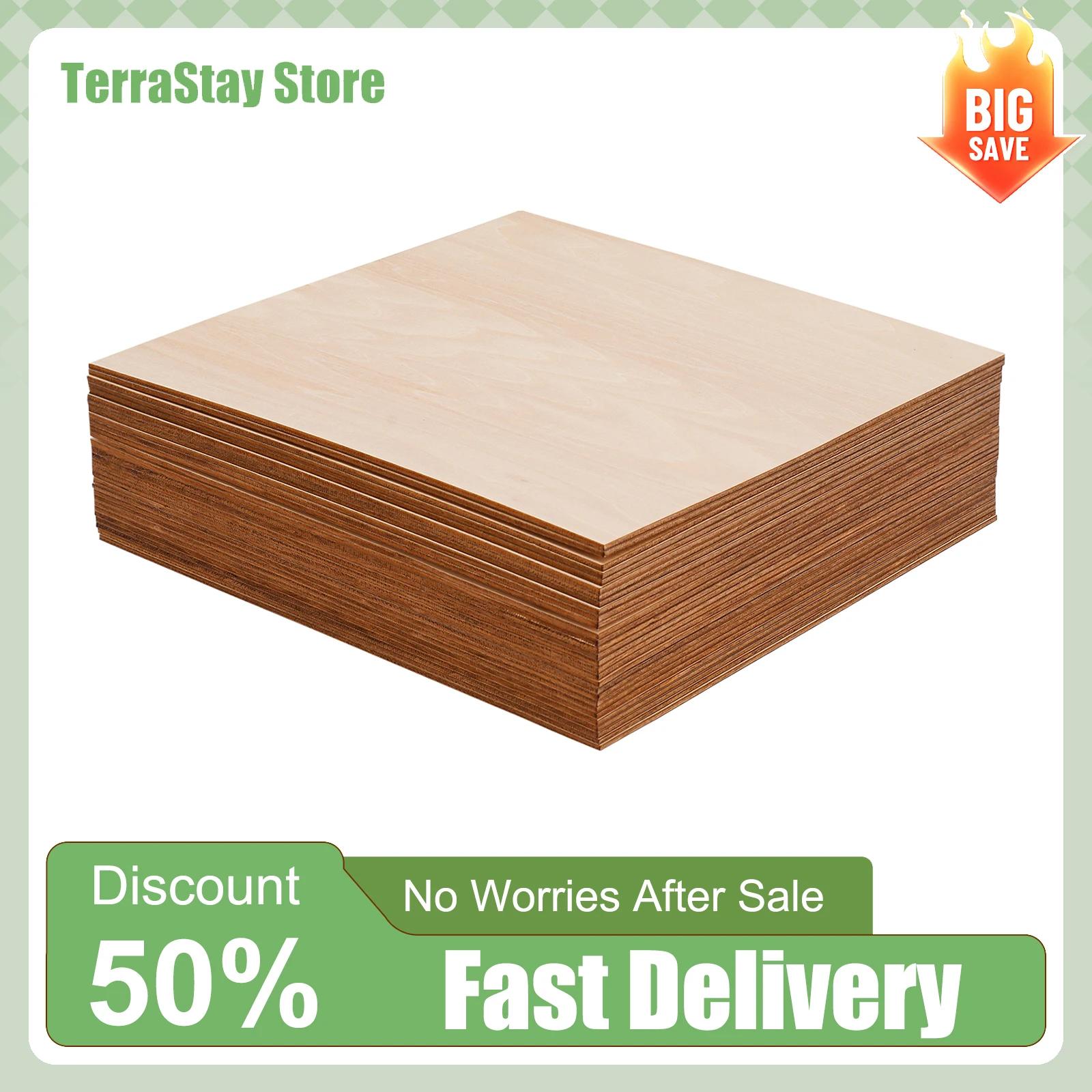 

Plywood 30PCS 30x30x0.3cm High Strength Basswood Sheets for Laser Cutting Craft Model Building Painting DIY Construction