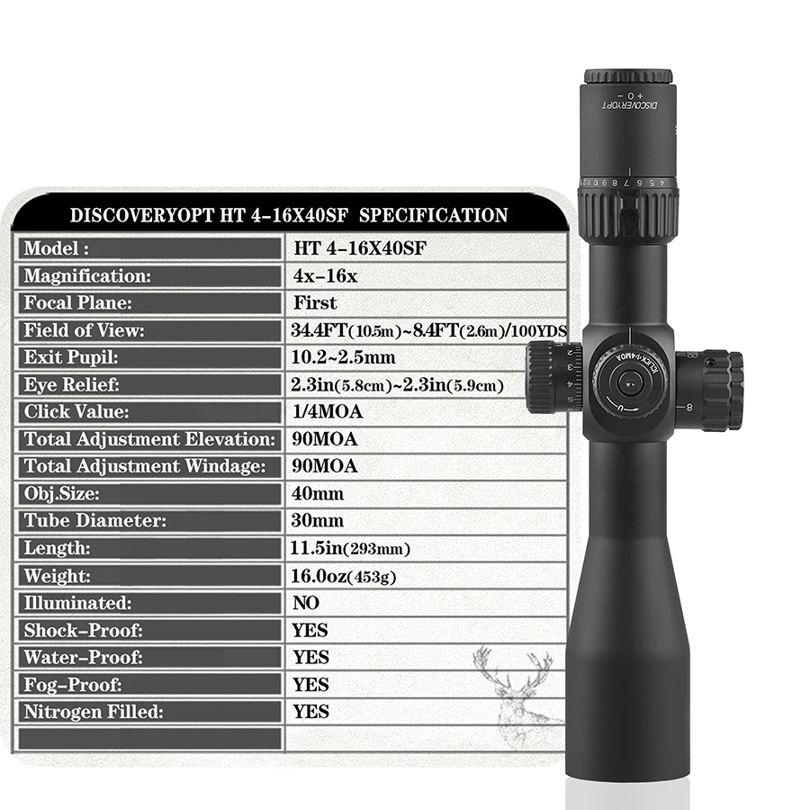 Imagem -03 - Riflescope Compacto para Escopos de Caça Mount Glass Retículo Gravado Vistas Ópticas Fits .22 ht 416x40sf Ffp Novo