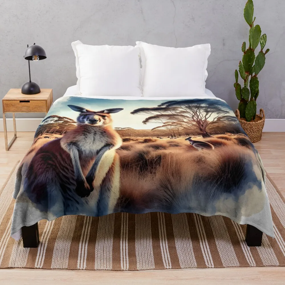 Kangaroo Throw Blanket Sofas Fluffy Softs Baby Soft Blankets