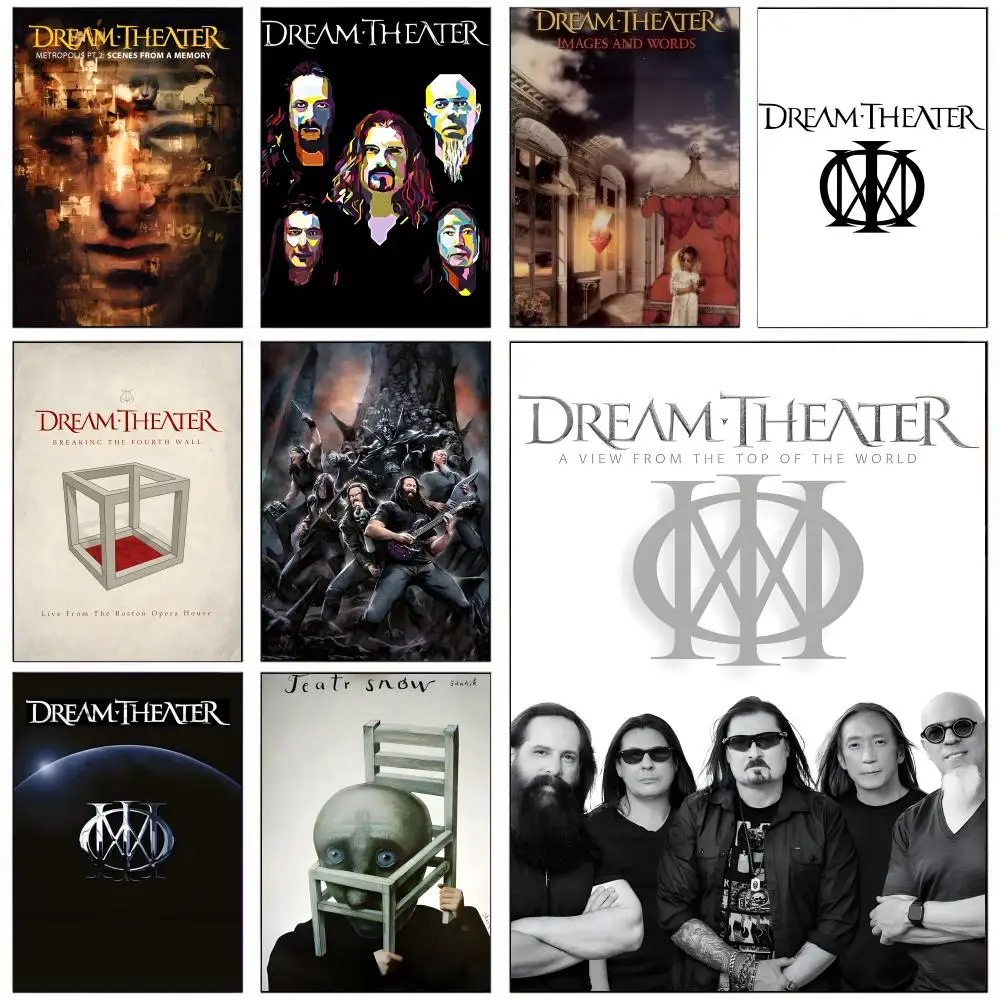 Banda de Metal progresiva, póster del teatro en T de ensueño, decoración de pared autoadhesiva HD, hogar, oficina, dormitorio y opción de regalo más Ideal