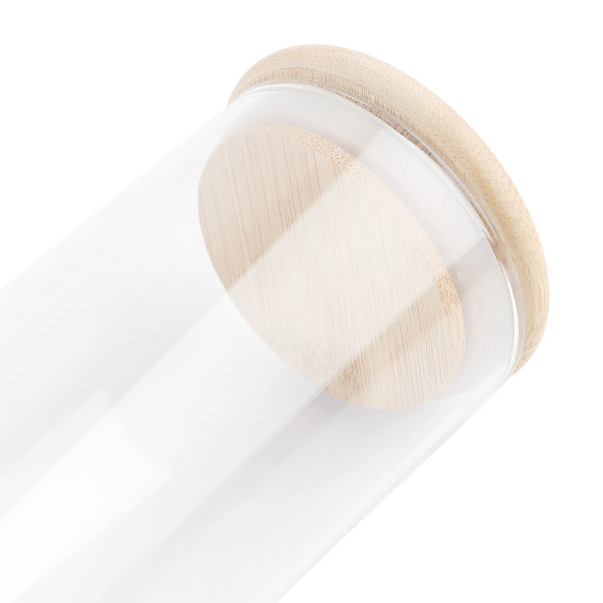 

380ml Transparent Glass Jar Airtight Bamboo Lid Food Storage Canister for Tea Coffee Sugar Beans Glass Jar Sealed Canisters