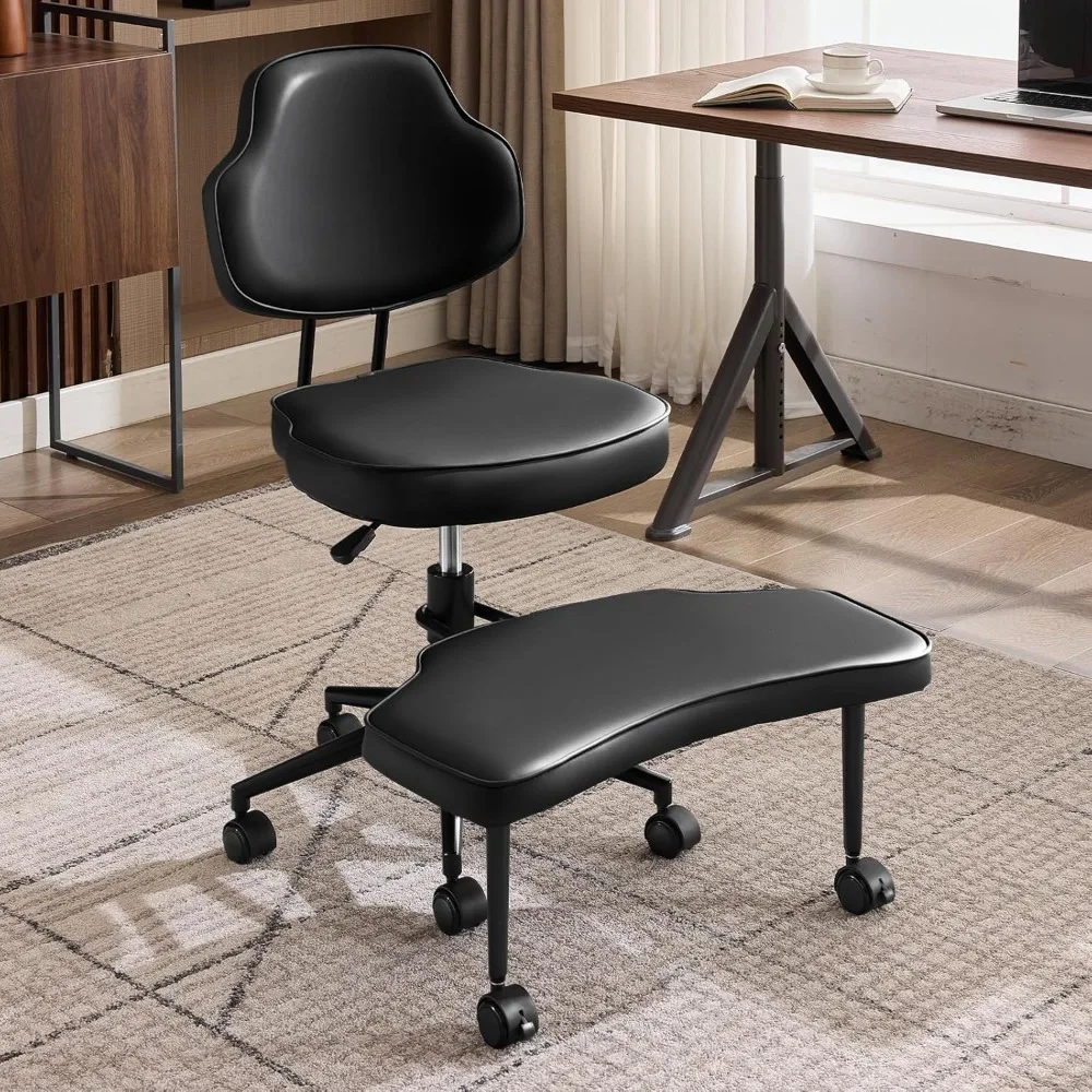 

Ergonomic Cross Legged Office Chair with Lumbar Support & 360° Swivel Footrest for Meditation, Yoga, Home Office