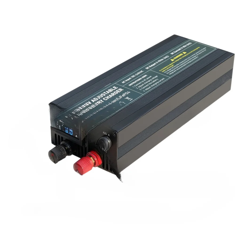 High Current Charger for 12V Lifepo4 Battery - 100A 14.6V Quick Charging，Current & Voltage Adjustable Charger