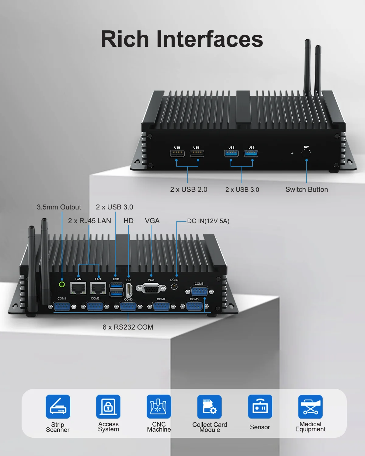 Hyscou PC Mini, komputer Linux Intel Core i5 4200U i7 4500U Dual Core DDR3 8G 16G SSD HD VGA Windows11