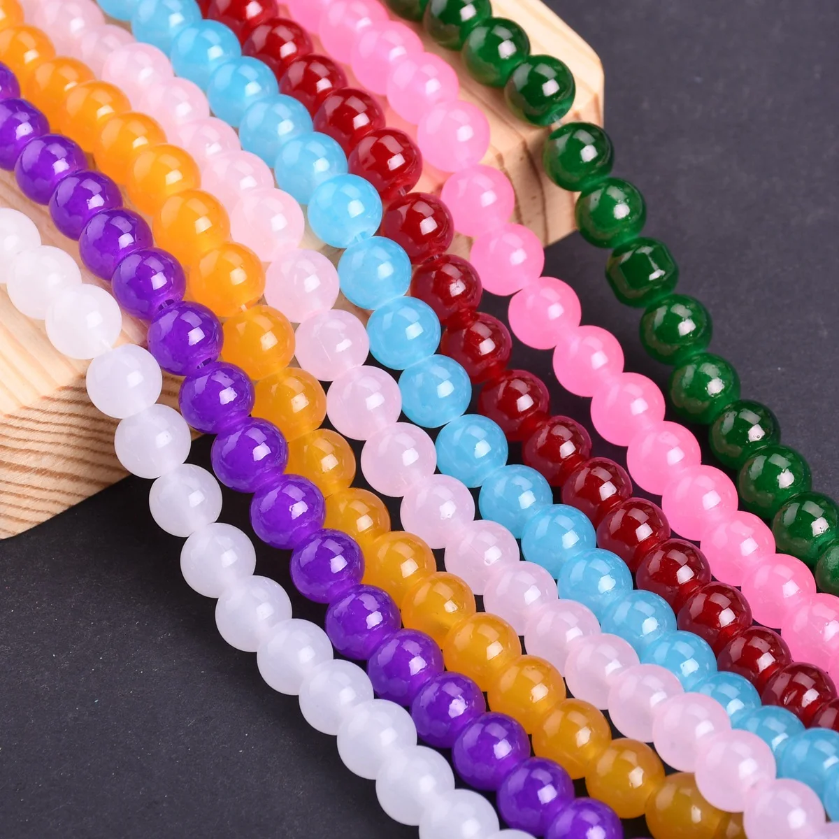 

100pcs 8mm Round Opaque Glass Loose Spacer Beads Wholesale Bulk Lot For Jewelry Making DIY Crafts Findings