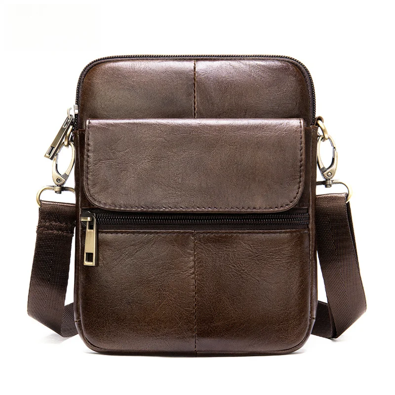 

Мужская сумка из натуральной кожи, повседневная сумка через плечо, верхний слой из воловьей кожи, сумка на одно плечо, маленькая сумка через плечо