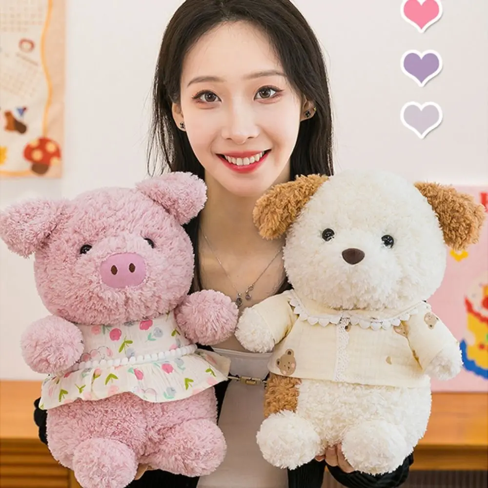 Sitting Animal Bear Collection Wearing Shirts Little rabbit Stuffed Doll 24cm Cartoon Animal Doll Festival Party Decor