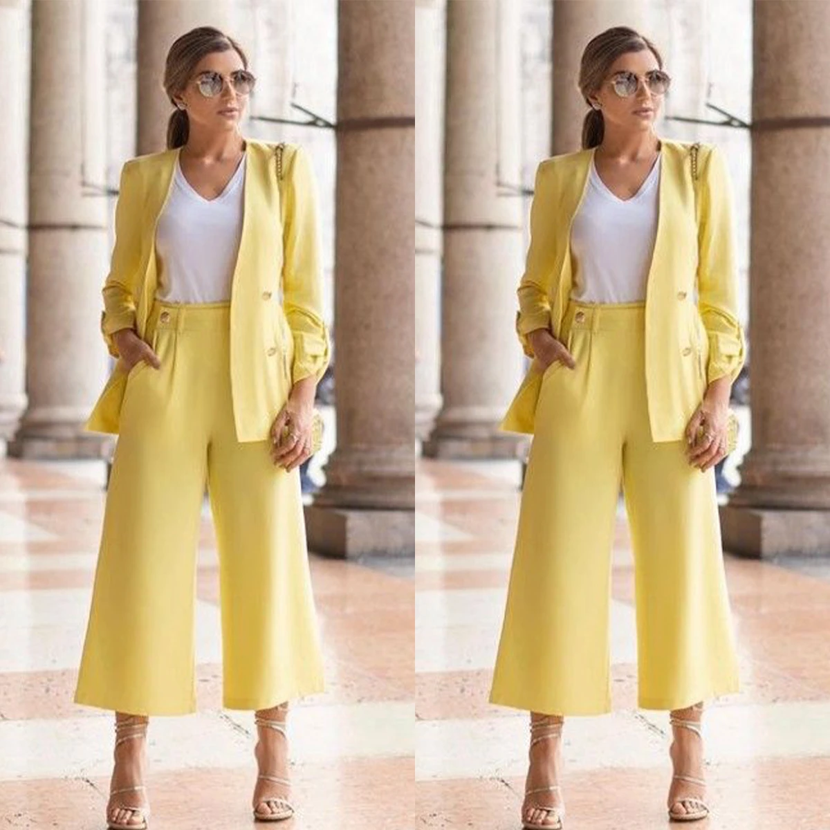 

Summer Fashion Women Blazer Pants Suits Formal Wedding Party Wear Red Carpet Show Business Outfit Wear Customized 2 Pieces