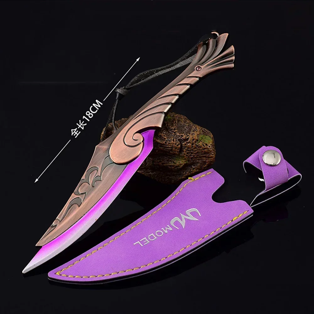 Valorant Melee Skin 18cm Ignite Fan Flaming Phoenix Fan Uncut Cosplay Bali Song Toy Tactical Safe Mili Tary Knife Gift for Kids