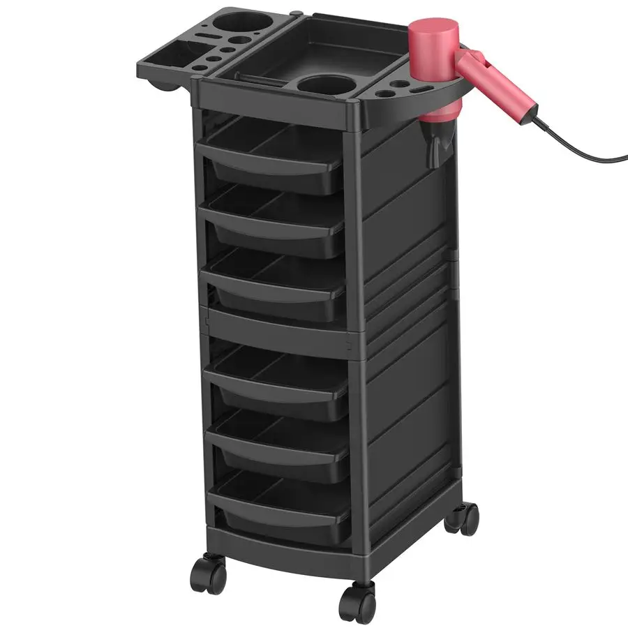 

Salon Trolley Cart with 6 Drawers, Professional Salon Rolling Cart with Wheels for Hair Stylist, Portable Barber St Customizable