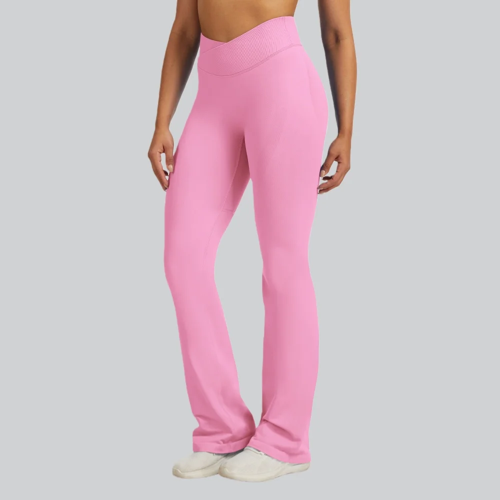 

High Waist Bell Bottom Pants Seamless Yoga Pants Women Sports Wide Leg Trousers Women Gym Workout FitnessBell Bottomed Leggings