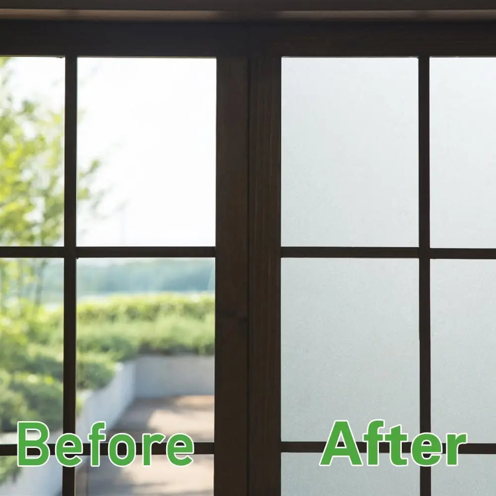 Frosted Film Glass Window Sticker Static Clings Non Adhesive Opaque Vinyl Decorative Custom Stickers Frost Glass Film