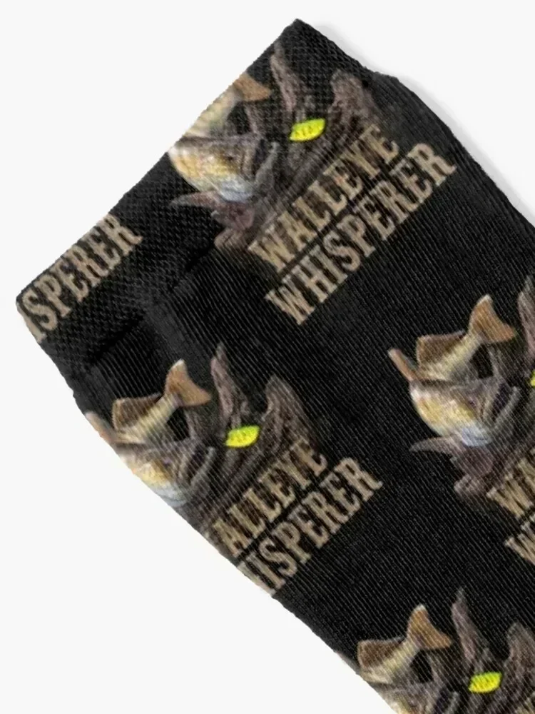 Walleye Whisperer Fishing Gift Socks cool sheer floor custom Socks For Men Women's