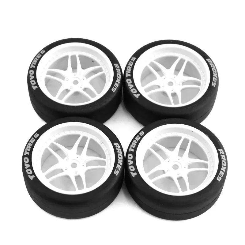 

4pcs 65mm Hard Drift Tire 1/10 RC Drift Car On Road Touring Racing Car Tyre Wheel for Tamiya TT01 TT02 XV01 PTG-2 Kyosho HPI HSP