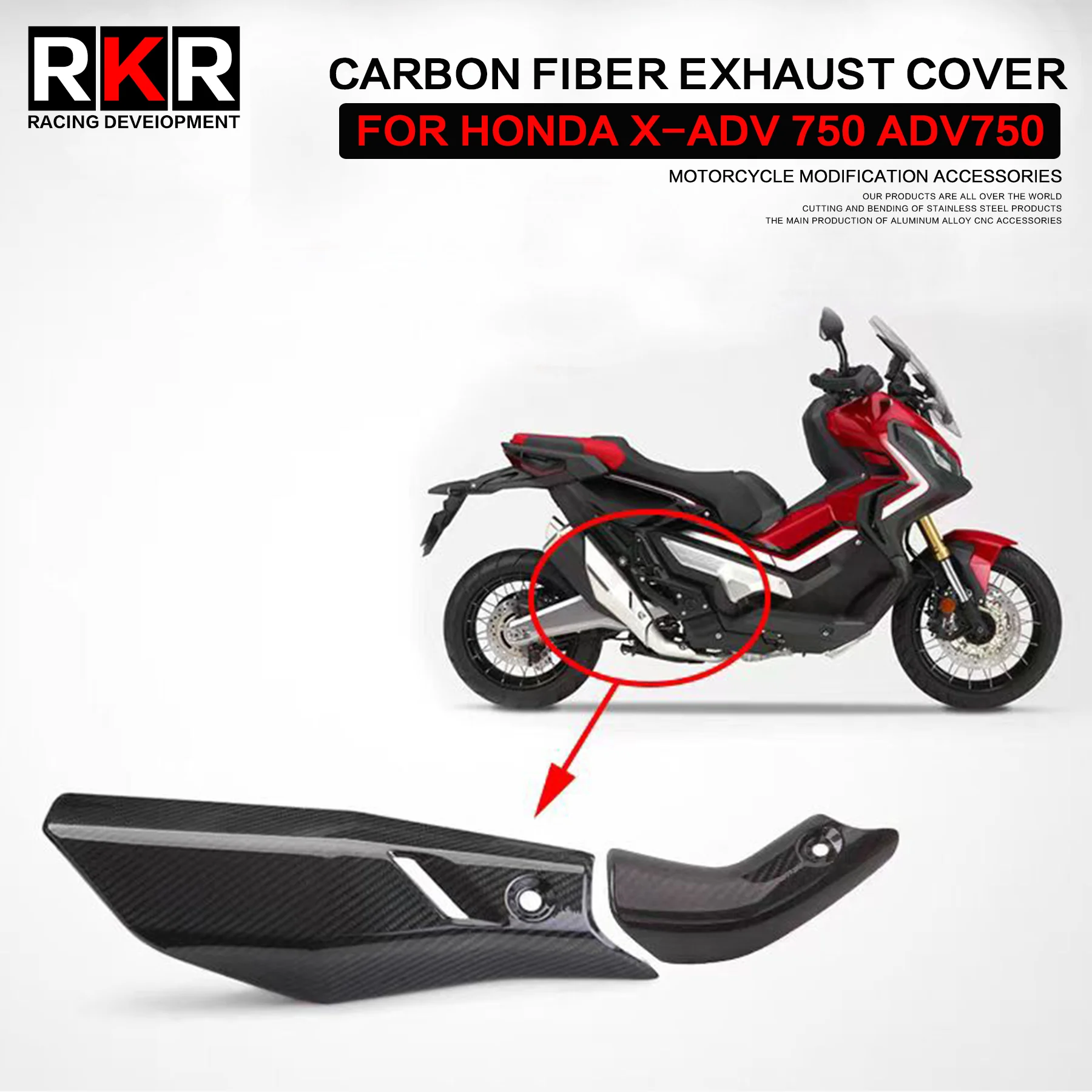 

Motorcycle Original Exhaust System Middle Carbon Fiber Protector Heat Shield Cover Guard Fit For Honda X-ADV 750 Adv750 XADV750