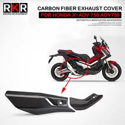 Motorcycle Original Exhaust System Middle Carbon Fiber Protector Heat Shield Cover Guard Fit For Honda X-ADV 750 Adv750 XADV750