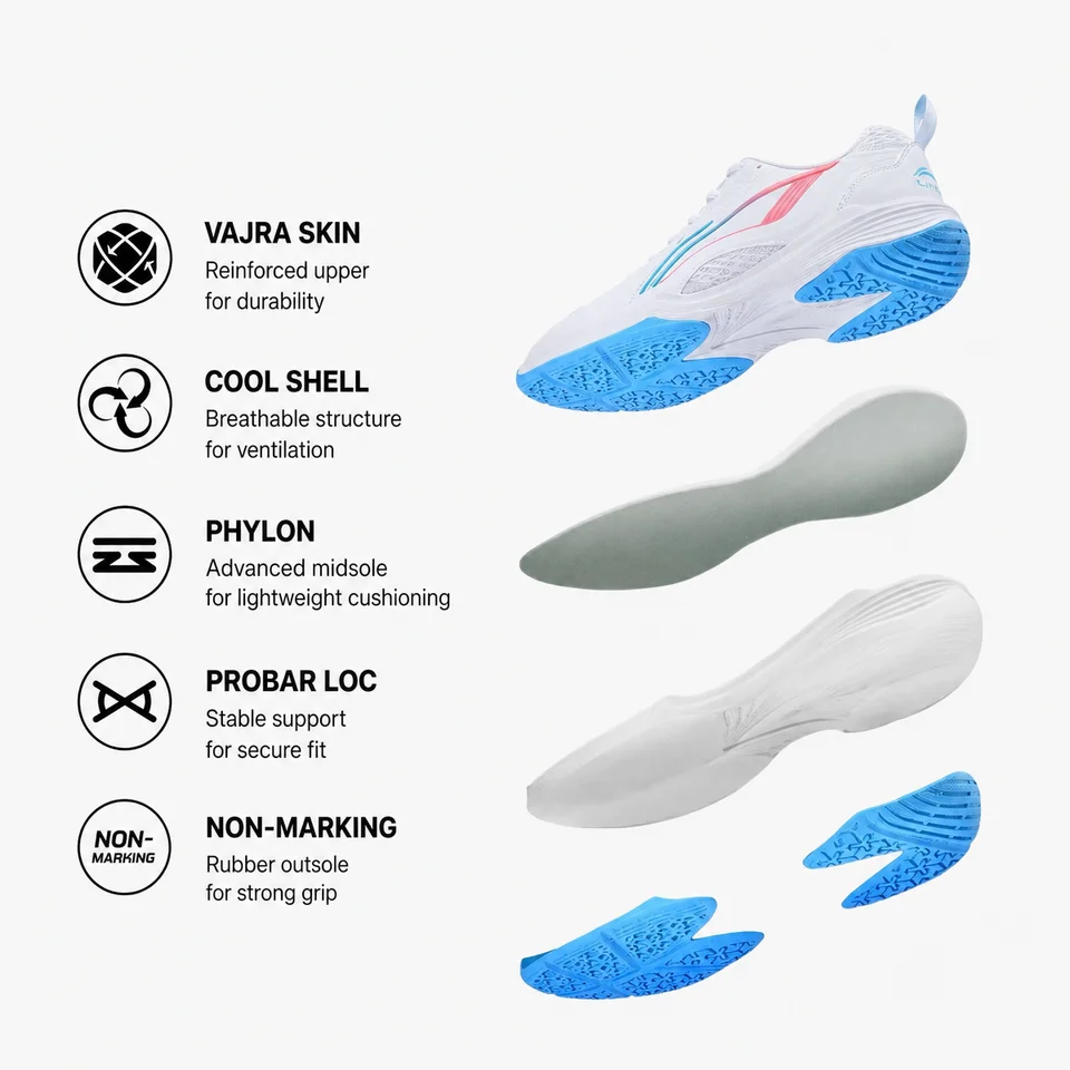 Li-Ning ユニセックス ALMIGHTY V 2.0 バドミントン シューズ ノン