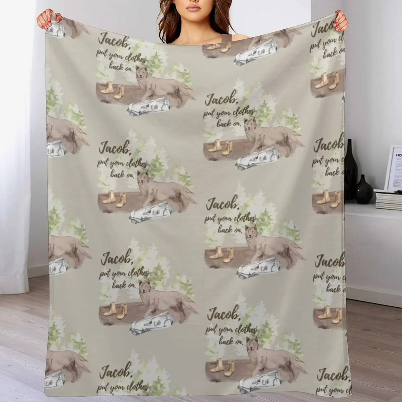 Charlie Swan quote - Jacob, put your clothes back on - Twilight Breaking Dawn Throw Blanket Vintage warm for winter Blankets