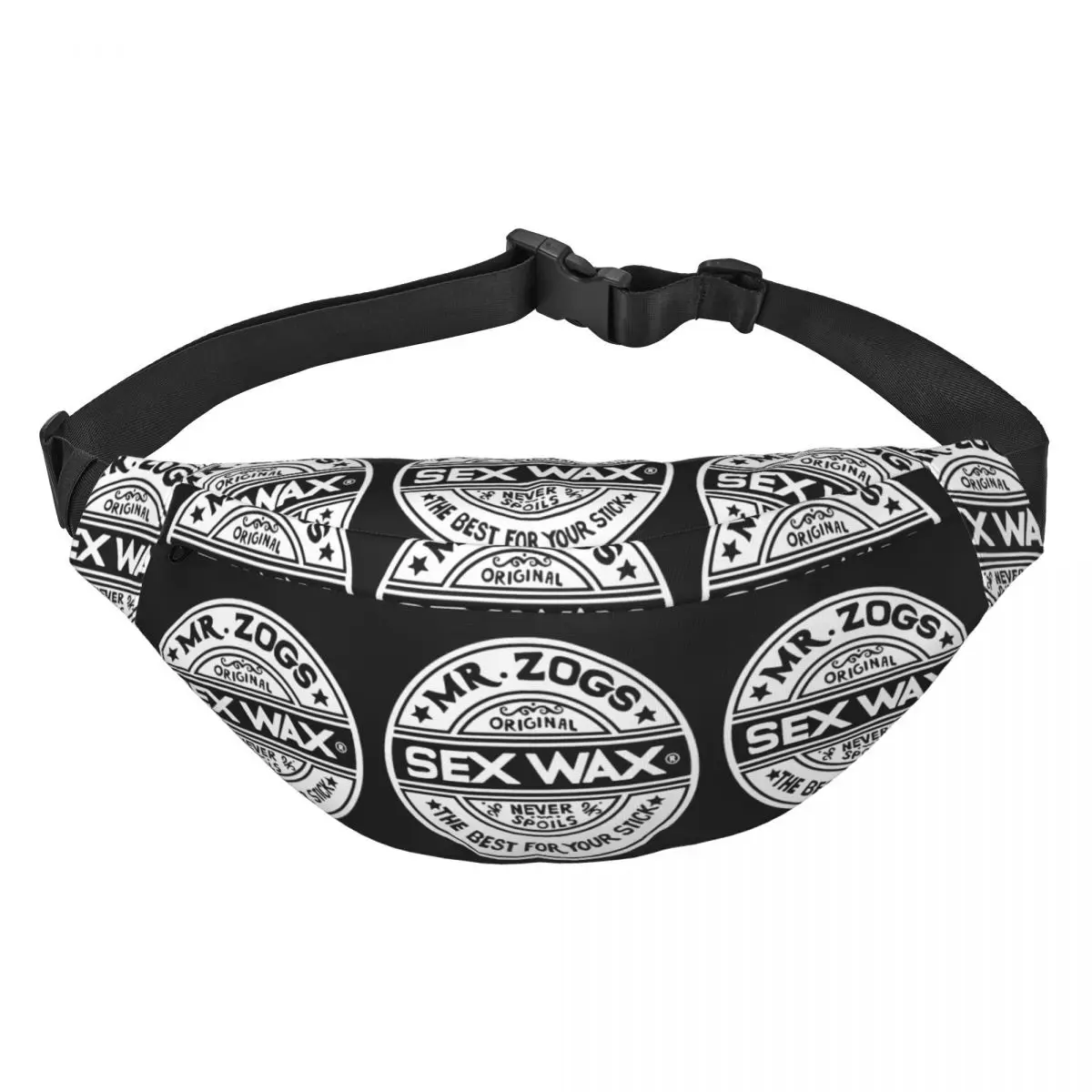 Custom Mr Zogs Surfing Fanny Pack Men Women Sex Wax Logo Sling Crossbody Waist Bag for Traveling Phone Money Pouch