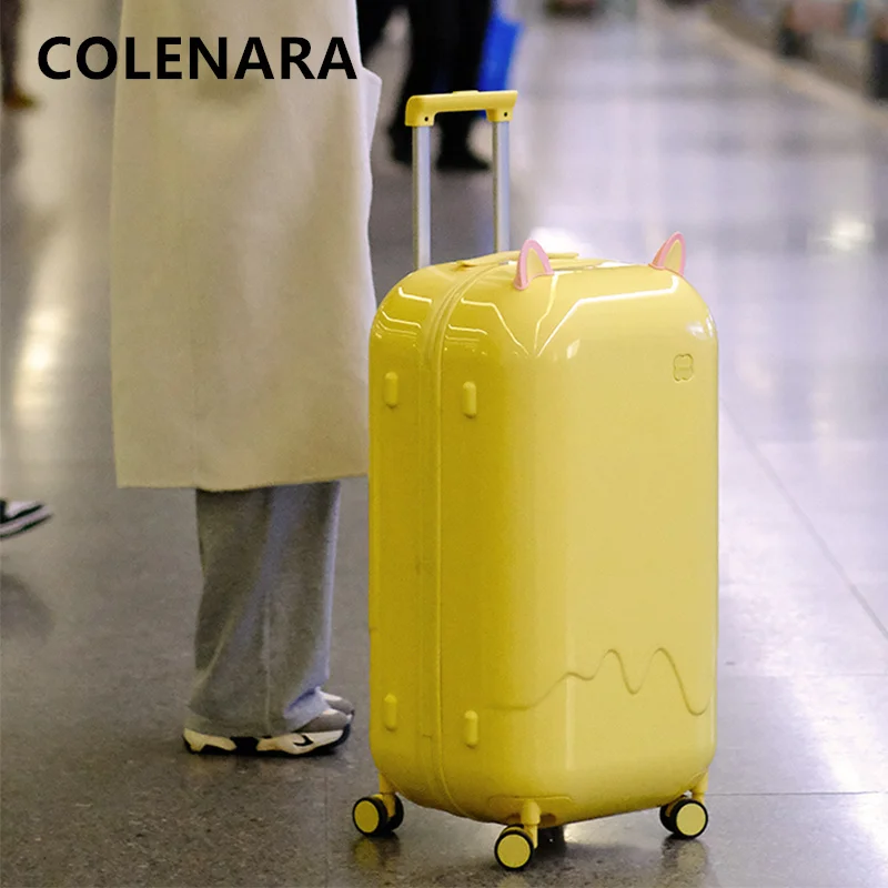 COLENARA Travel Luggage Zipper Boarding Box Women's Trolley Case Student Combination Case 20