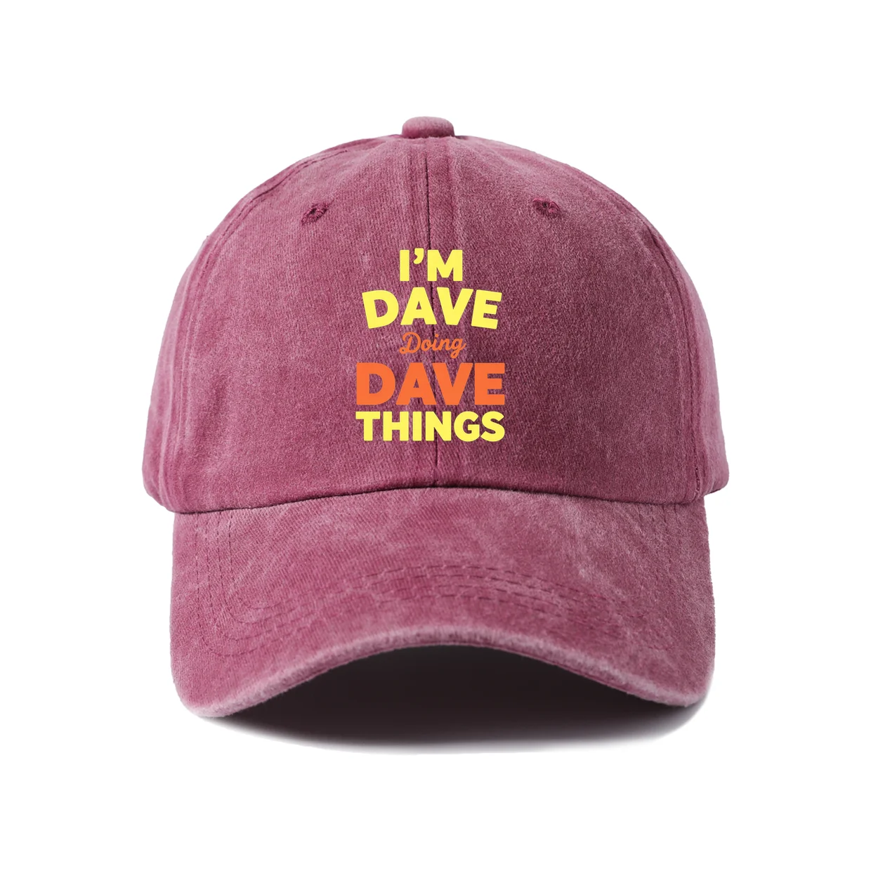I Am Dave Doing Dave Things Graphic Vintage Washed Baseball Cap, Adjustable Unisex Dad Hat, Casual Gift